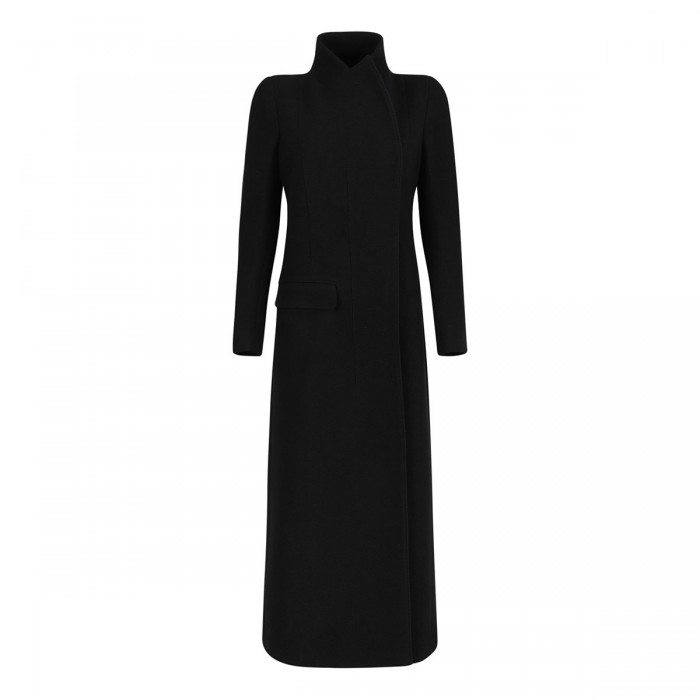 le noir cortina Black virgin wool coat