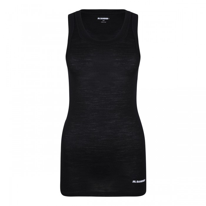 le noir cortina Black wool blend top