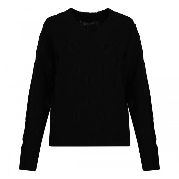 le noir cortina Black wool sweater