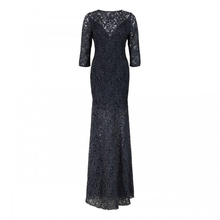 le noir cortina Blue lace long dress