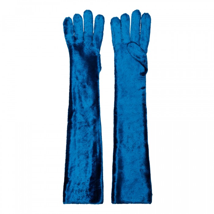 le noir cortina Blue long gloves