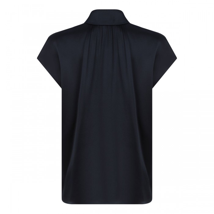 Le Noir Cortina Blue Silk Blouse