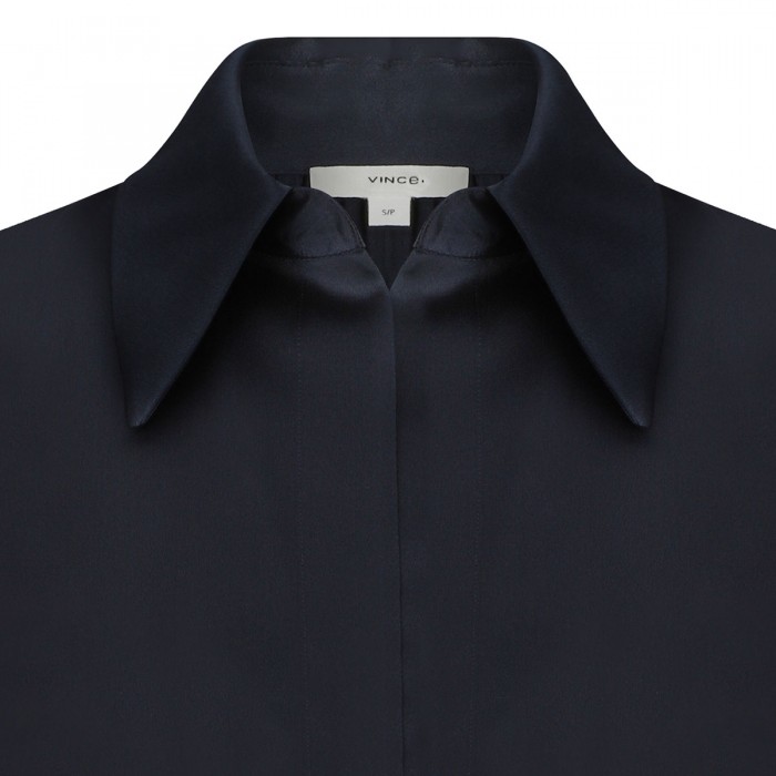Le Noir Cortina Blue Silk Blouse