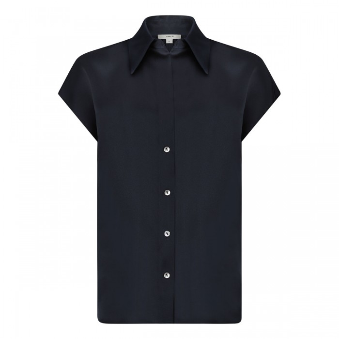 le noir cortina Blue silk blouse