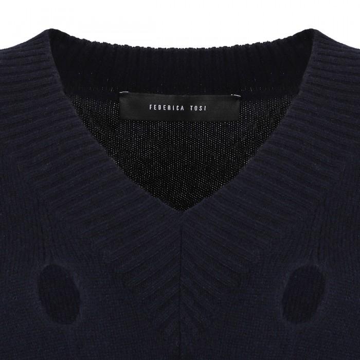 Le Noir Cortina Blue Wool Sweater