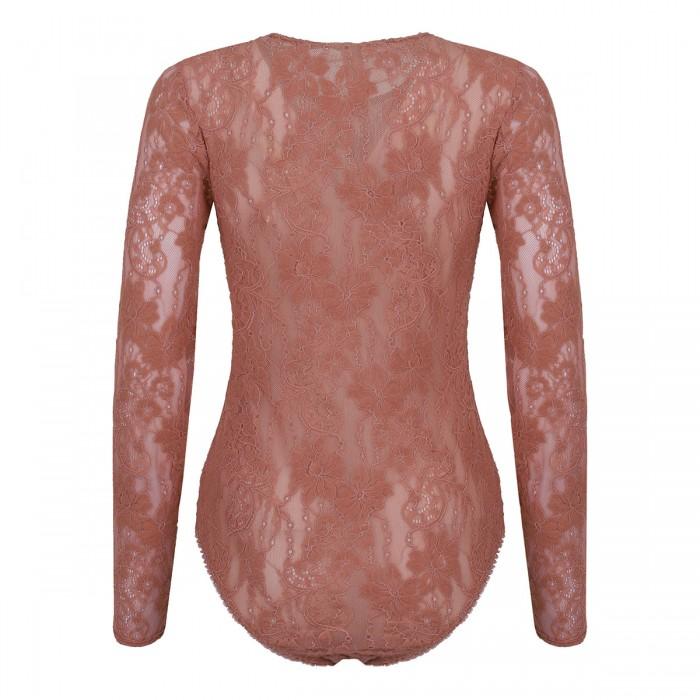 Le Noir Cortina Blush Hue Lace Bodysuit