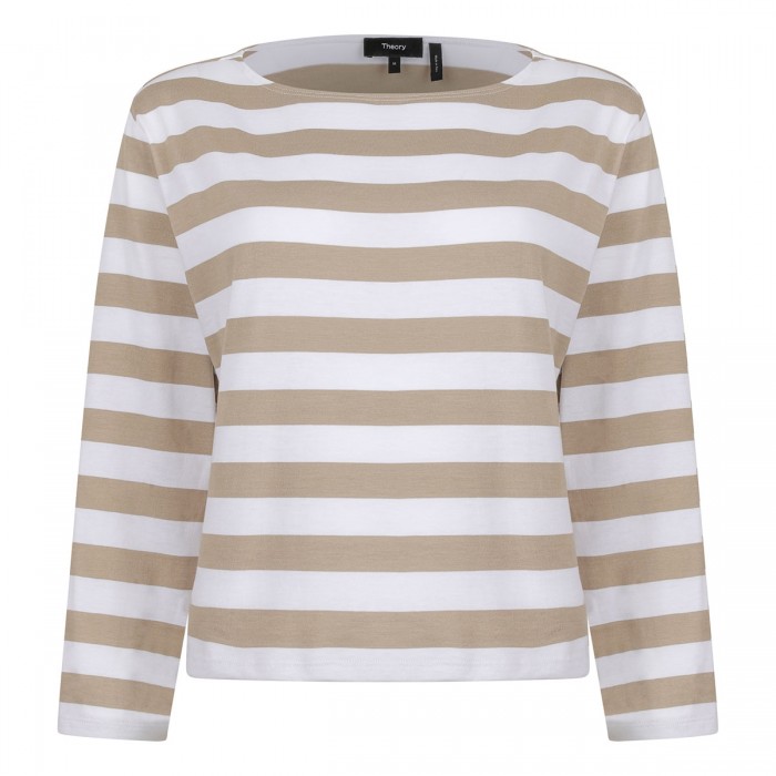 le noir cortina Boat neck striped top