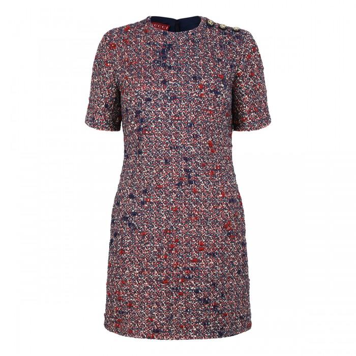 le noir cortina Bouclé wool dress