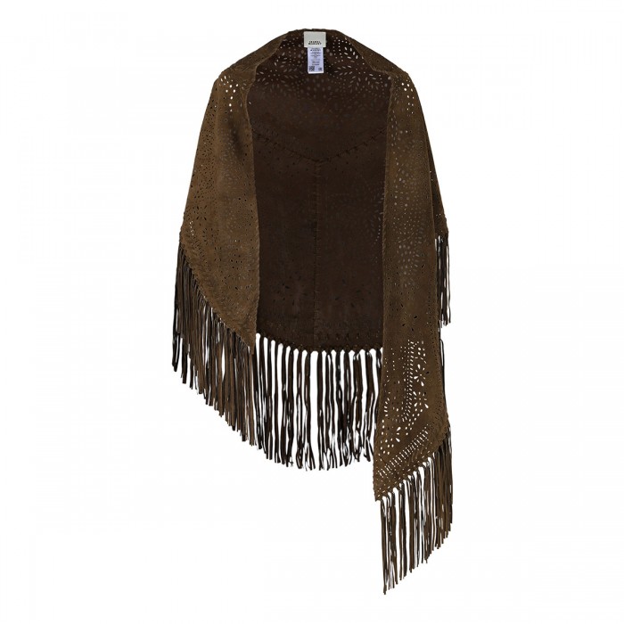 le noir cortina Bronze-hue suede cape