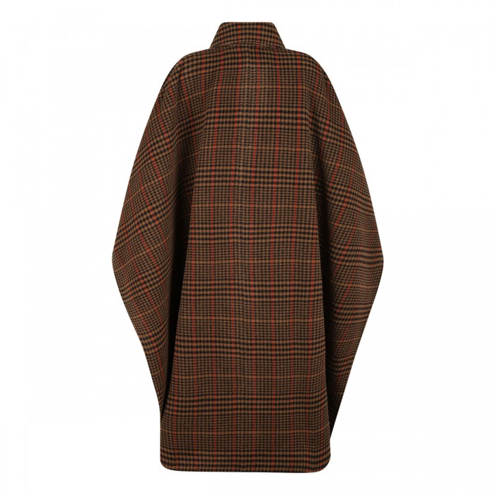 Le Noir Cortina Brushed Wool Plaid Cape