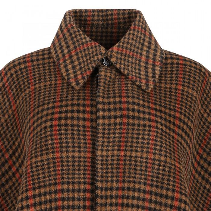 Le Noir Cortina Brushed Wool Plaid Cape