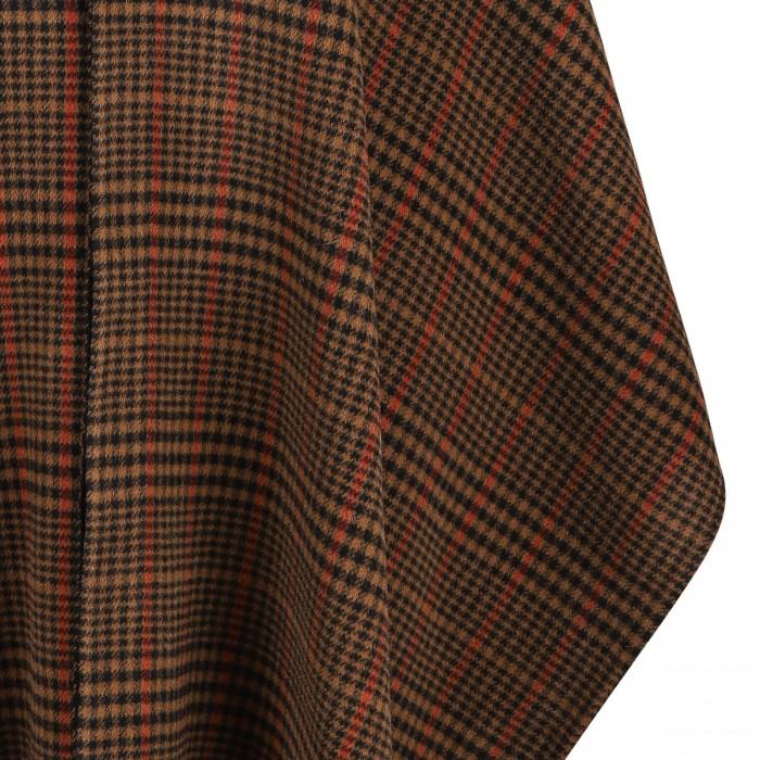 Le Noir Cortina Brushed Wool Plaid Cape