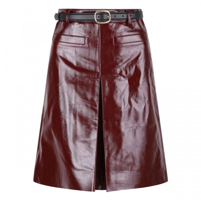 le noir cortina Burgundy leather skirt
