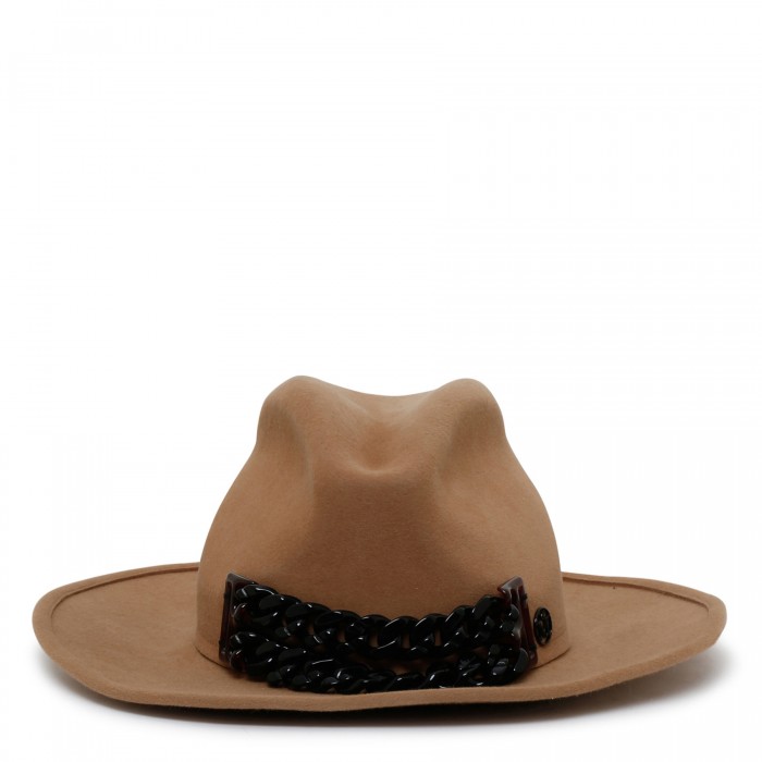 le noir cortina Camel rabbit felt fedora hat