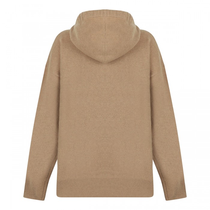 Le Noir Cortina Camel Virgin Wool Hooded Sweater