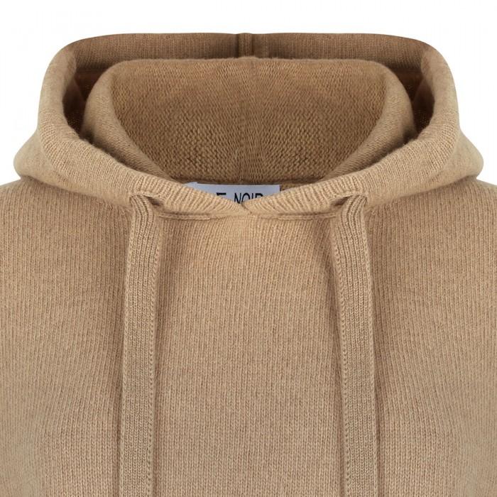 Le Noir Cortina Camel Virgin Wool Hooded Sweater