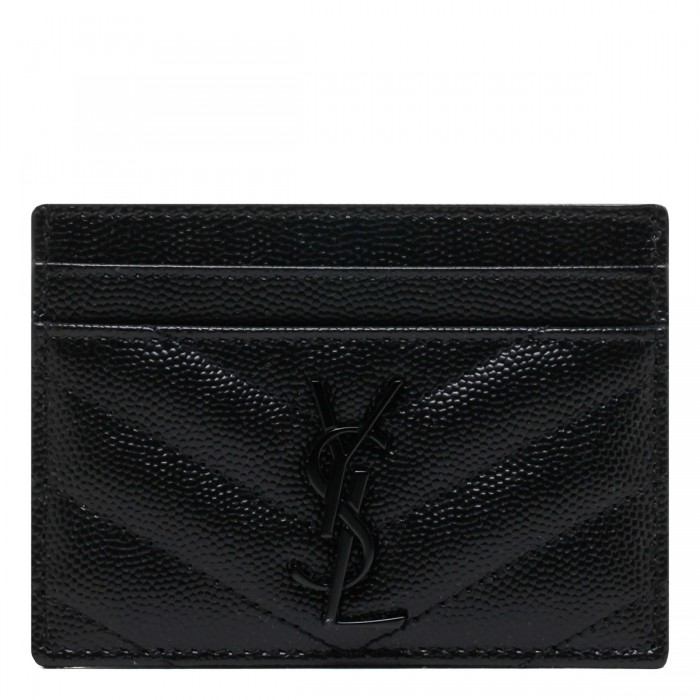 le noir cortina Cassandre matelassé card case