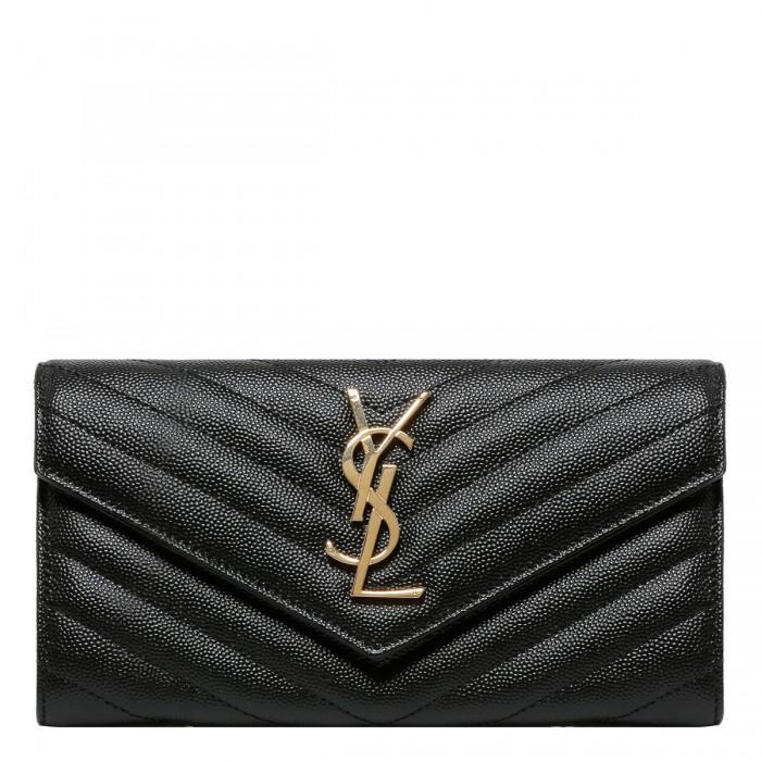 le noir cortina Cassandre matelassé large wallet