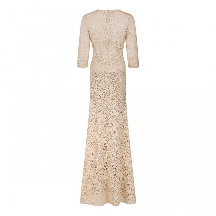 Le Noir Cortina Chalk Hue Lace Long Dress