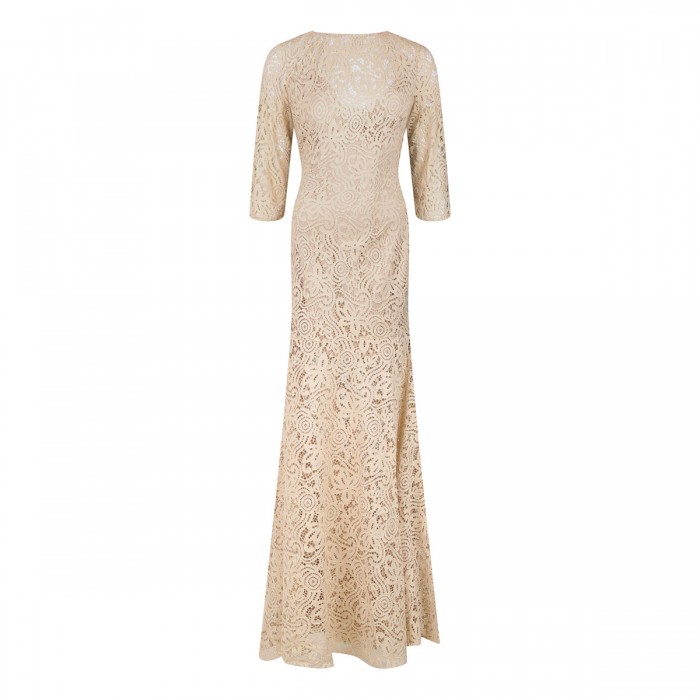 le noir cortina Chalk hue lace long dress