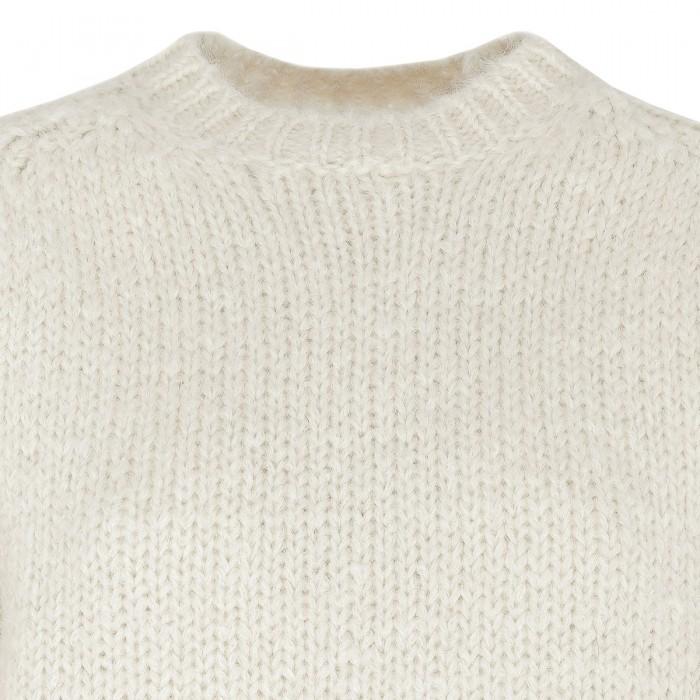 Le Noir Cortina Chalk White Wool Blend Sweater