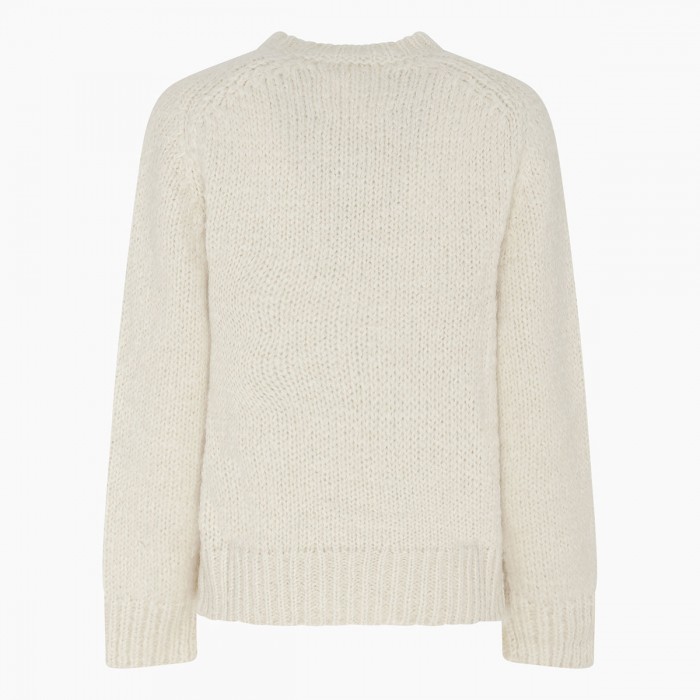 Le Noir Cortina Chalk White Wool Blend Sweater