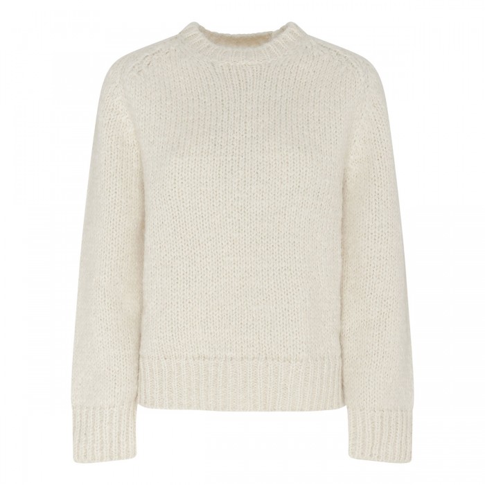 le noir cortina Chalk white wool blend sweater