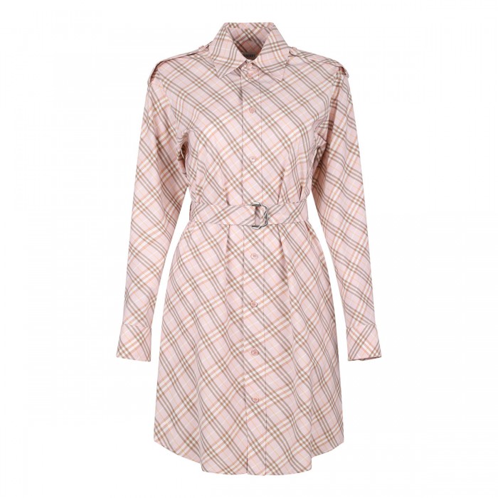 le noir cortina Check cotton shirt dress