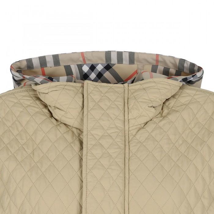 Le Noir Cortina Check Hood Quilted Nylon Jacket