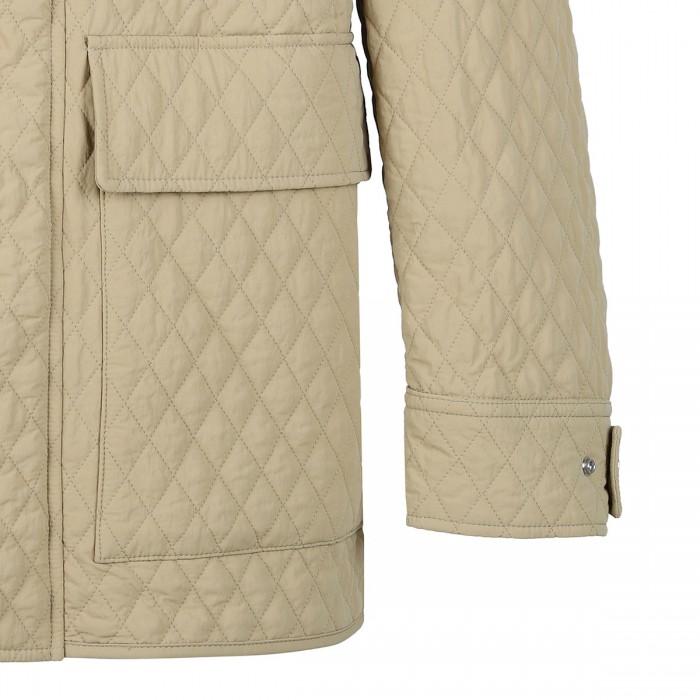 Le Noir Cortina Check Hood Quilted Nylon Jacket