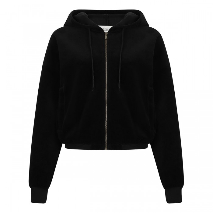 le noir cortina Chenille jersey hoodie