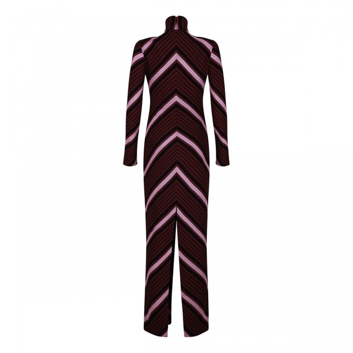 Le Noir Cortina Chevron Knit Maxi Dress