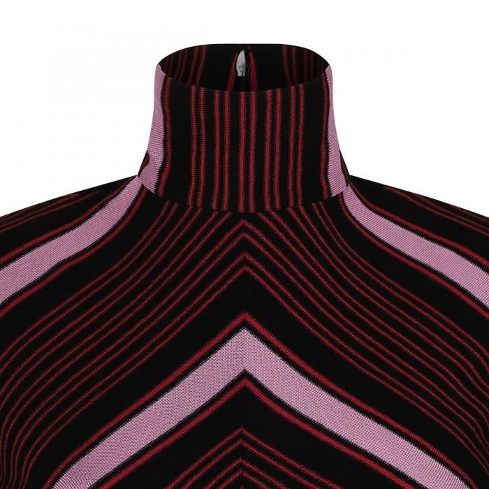 Le Noir Cortina Chevron Knit Maxi Dress