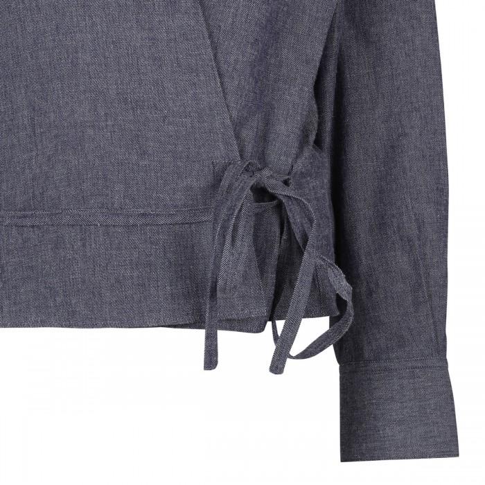 Le Noir Cortina Collared Wrap Top