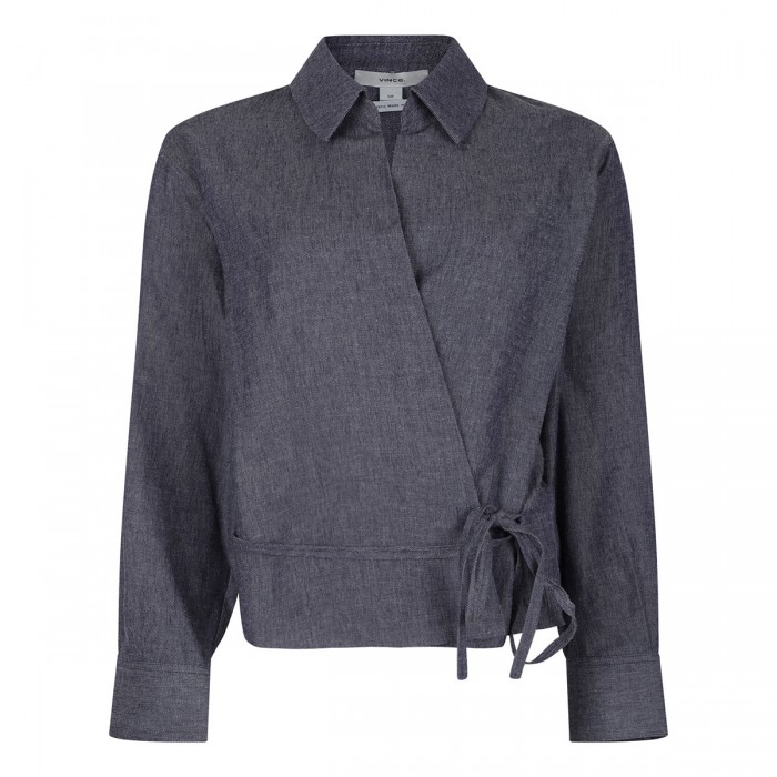 le noir cortina Collared wrap top