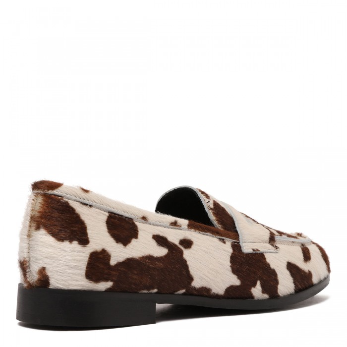 Le Noir Cortina Cow-print Calf-hair Loafers