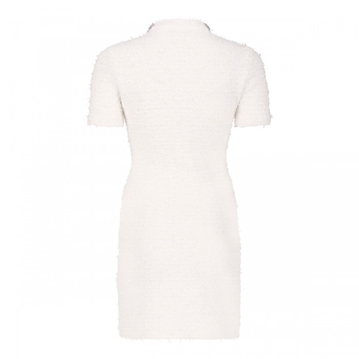 Le Noir Cortina Cream Textured Knit Mini Dress