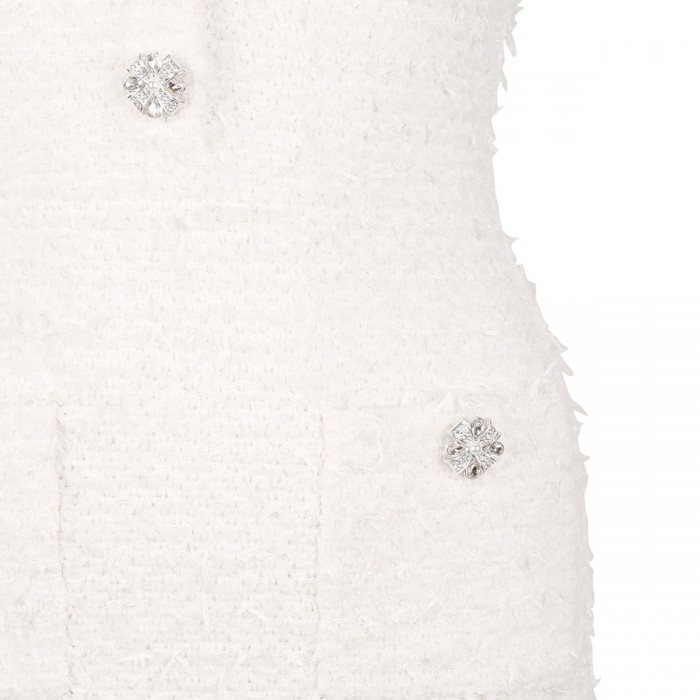 Le Noir Cortina Cream Textured Knit Mini Dress