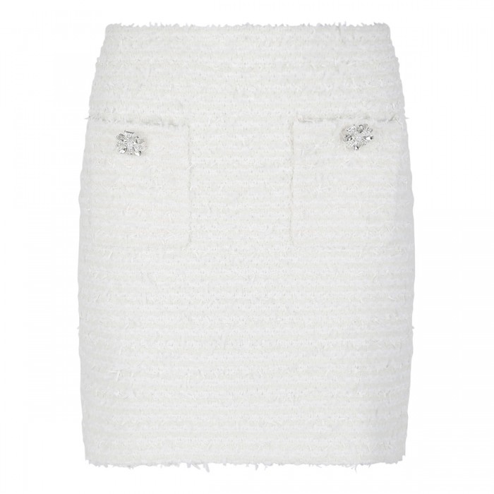 le noir cortina Cream textured knit mini skirt