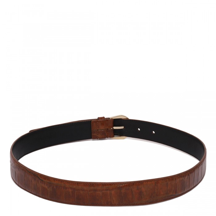 Le Noir Cortina Croc-embossed Leather Belt