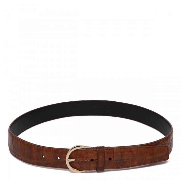 le noir cortina Croc-embossed leather belt