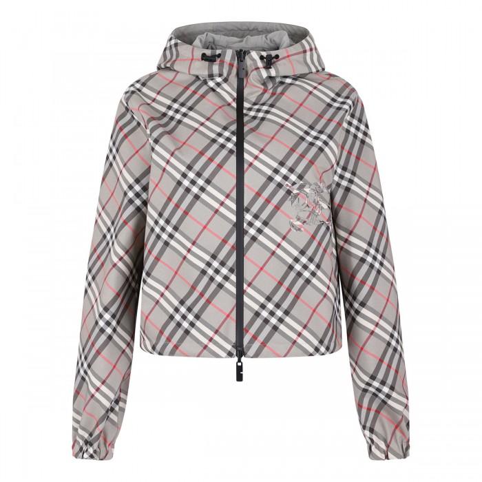 le noir cortina Cropped reversible check jacket