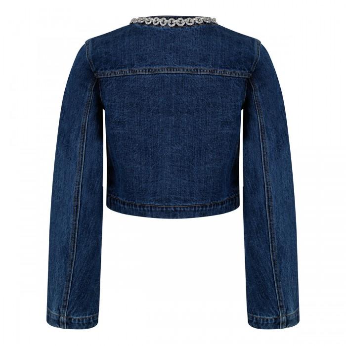 Le Noir Cortina Crystal Trim Denim Jacket