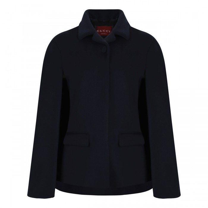 le noir cortina Dark blue wool caban
