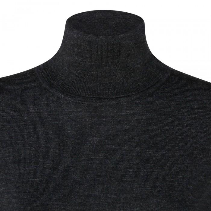 Le Noir Cortina Dark Gray Knit Wool Blend Dress