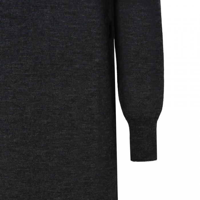 Le Noir Cortina Dark Gray Knit Wool Blend Dress