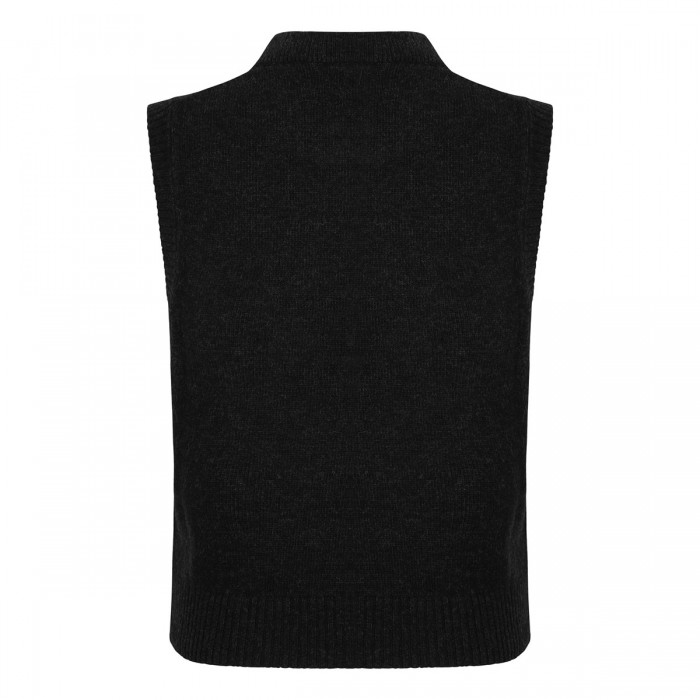 Le Noir Cortina Dark Gray Rose Wool Vest