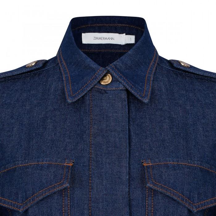 Le Noir Cortina Denim Cargo Midi Dress