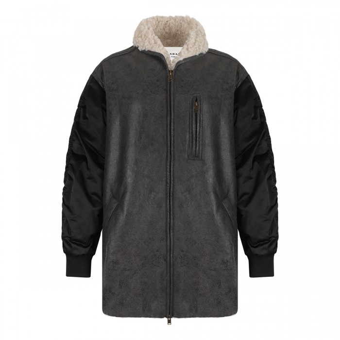 le noir cortina Evina shearling and nylon coat