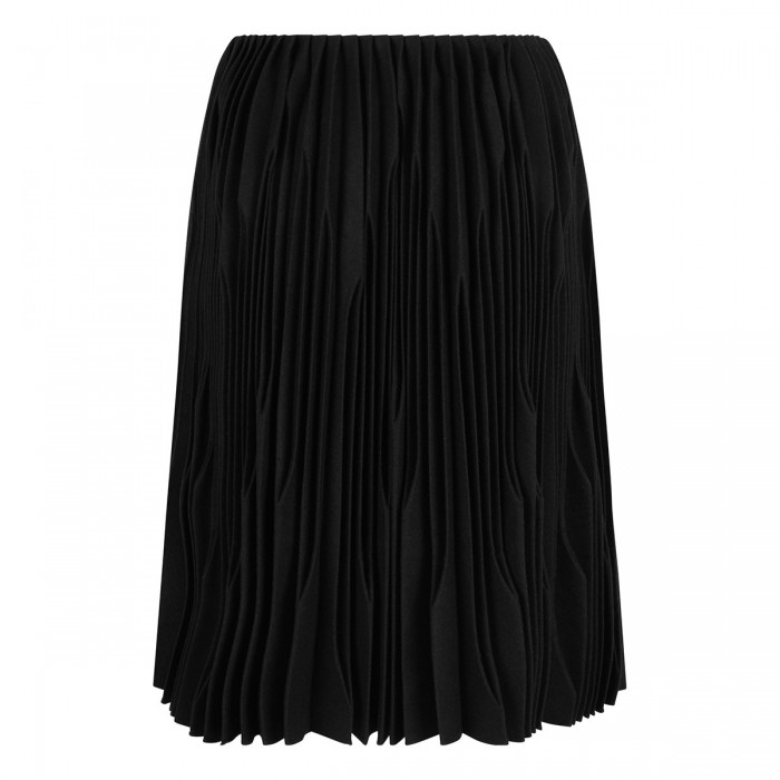 Le Noir Cortina Flannel Wool Pleated Skirt